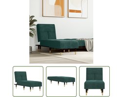 vidaXL Loungestoel - Verstelbare Chaise Lounge - Chaise longue fluweel donkergroen - Fluweel Stoffen Meubels - Donkere Kleuren Meubilair - Relaxfauteuil