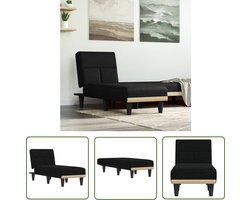 vidaXL Loungestoel - Verstelbare Chaise Lounge - Chaise longue stof zwart - Slaapbank - Fauteuil - Zitzak