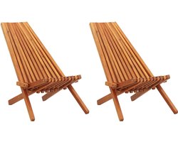 vidaXL - Loungestoelen - inklapbaar - 2 - st - massief - acaciahout