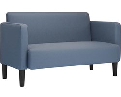 vidaXL - Loveseat - bank - 109 - cm - corduroy - stof - blauw
