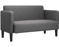 vidaXL - Loveseat - bank - 109 - cm - corduroy - stof - donkergrijs