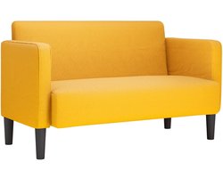 vidaXL - Loveseat - bank - 109 - cm - corduroy - stof - lichtgeel