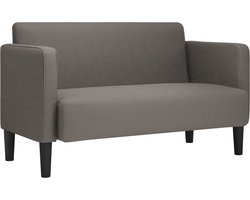 vidaXL - Loveseat - bank - 109 - cm - corduroy - stof - lichtgrijs