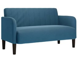 vidaXL - Loveseat - bank - 109 - cm - fluweel - blauw
