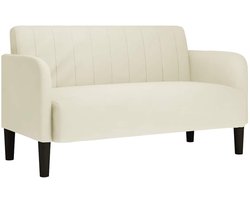 vidaXL - Loveseat - bank - 109 - cm - fluweel - crèmekleurig