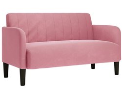 vidaXL - Loveseat - bank - 109 - cm - fluweel - roze