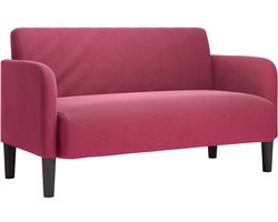 vidaXL - Loveseat - bank - 109 - cm - fluweel - wijnrood