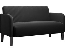 vidaXL - Loveseat - bank - 109 - cm - fluweel - zwart