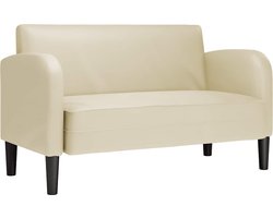 vidaXL - Loveseat - bank - 110 - cm - kunstleer - crèmekleurig