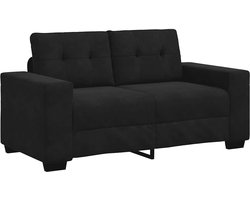 vidaXL - Loveseat - bank - 120 - cm - fluweel - zwart