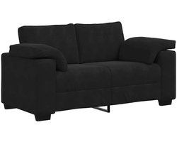 vidaXL - Loveseat - bank - 120 - cm - fluweel - zwart