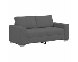 vidaXL - Loveseat - bank - 140 - cm - corduroy - stof - donkergrijs