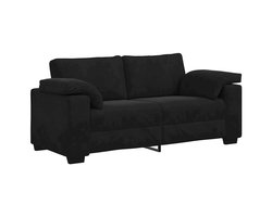 vidaXL - Loveseat - bank - 140 - cm - fluweel - zwart
