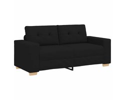 vidaXL - Loveseat - bank - 140 - cm - stof - zwart