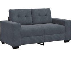 vidaXL - Loveseat - bank - 160x77x82 - cm - fluweel - donkergrijs