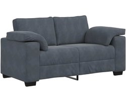 vidaXL - Loveseat - bank - 160x77x82 - cm - fluweel - donkergrijs