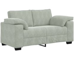 vidaXL - Loveseat - bank - 160x77x82 - cm - fluweel - lichtgrijs