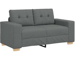 vidaXL - Loveseat - bank - 160x77x82 - cm - stof - donkergrijs