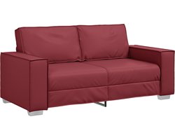 vidaXL - Loveseat - Bank - 180 - cm - met - kussen - Wijnrood - Kunstleer