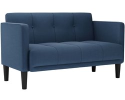 vidaXL - Loveseat - bank - blauw - 111 - cm - stof