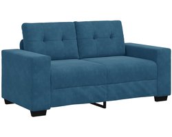 vidaXL - Loveseat - Bank - Blauw - 120 - cm - Fluweel