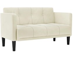 vidaXL - Loveseat - bank - crème - 111 - cm - fluweel