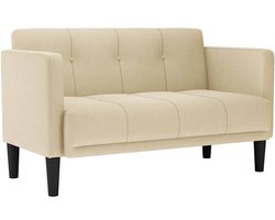 vidaXL - Loveseat - Bank - Crème - 111 - cm - Stof