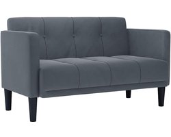 vidaXL - Loveseat - bank - donkergrijs - 111 - cm - fluweel