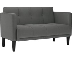 vidaXL - Loveseat - Bank - Donkergrijs - 111 - cm - Stof
