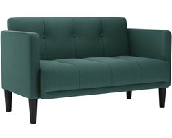 vidaXL - Loveseat - Bank - Donkergroen - 111 - cm - Stof