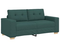 vidaXL - Loveseat - Bank - Donkergroen - 140 - cm - Stof