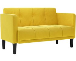 vidaXL - Loveseat - bank - geel - 111 - cm - fluweel