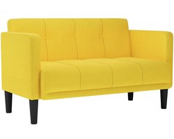 vidaXL - Loveseat - bank - geel - 111 - cm - stof