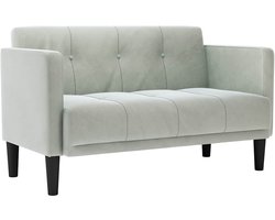 vidaXL - Loveseat - bank - lichtgrijs - 111 - cm - fluweel