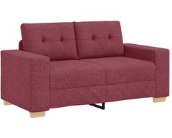 vidaXL - Loveseat - Bank - Wijnrood - 120 - cm - Stof