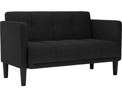 vidaXL - Loveseat - Bank - Zwart - 111 - cm - Stof