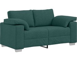 vidaXL - Loveseat - Donkergroen - 160 - cm - Stof
