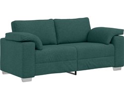 vidaXL - Loveseat - Donkergroen - 180 - cm - Stof