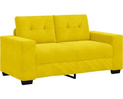 vidaXL - Loveseat - Geel - 160 - cm - Fluweel