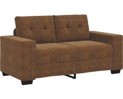 vidaXL - Loveseat - met - kussen - Bruin - Kunstleer