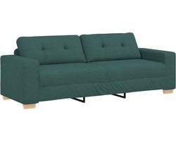 vidaXL - Loveseat - met - kussen - Donkergroen - Stof