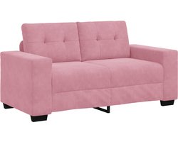 vidaXL - | - Loveseat - | - met - kussen - Roze - Fluweel