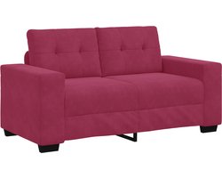 vidaXL - Loveseat - met - kussen - Wijnrood - Fluweel