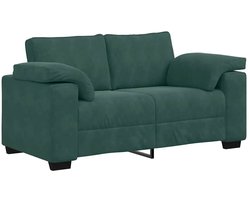 vidaXL - Loveseat - Sofa - Donkergroen - 120 - cm - Fluweel