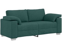 vidaXL - Loveseat - Sofa - Donkergroen - 140 - cm - Stof