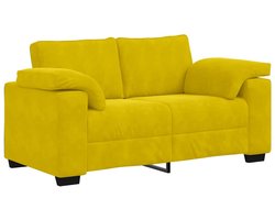 vidaXL - Loveseat - Sofa - Geel - 120 - cm - Fluweel