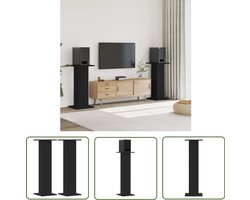 vidaXL Luidsprekerstaanders - Speakerstands - Speakerstandaards 2 st 30x30x95 cm bewerkt hout zwart - Houten Stands - Black Stands - Home Theater