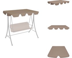 vidaXL Luifel - Luifels - Overkapping - Overkappingen - Vervangingsluifel voor schommelbank 188/168x145/110 cm taupe