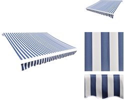 vidaXL Luifel - Luifels - Zonnescherm - Zonneschermen - Luifeldoek 450x300 cm canvas blauw en wit