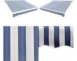 vidaXL Luifeldoek 500x300 cm canvas blauw en wit - Luifel - Luifels - Zonnescherm - Zonneschermen